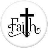20MM  Faith  Feather   Print  glass  snaps  buttons