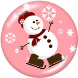20MM  Cat  Dog  Snowman   Print glass snaps buttons