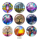 20MM Tree of life Print glass snaps buttons