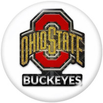 20MM  team Sport   Print  glass  snaps  buttons