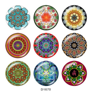 20MM decorative pattern Print glass snaps buttons