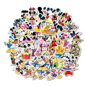 Contains 50 non-repetitive cartoon animated Mickey Mouse Waterproof stickers for children