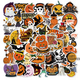 Contains 50 pieces of Halloween holiday decoration graffiti stickers luggage computer waterproof stickers without leaving glue stickers DIY