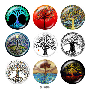 20MM Tree of life Print glass snaps buttons