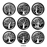 20MM Tree of life Print glass snaps buttons