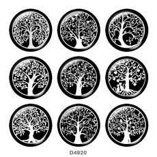 20MM Tree of life Print glass snaps buttons