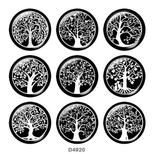 20MM Tree of life Print glass snaps buttons