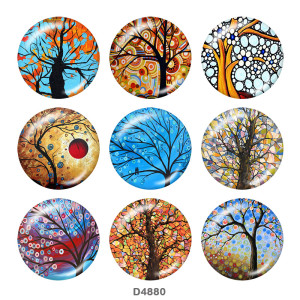 20MM Tree of life Print glass snaps buttons
