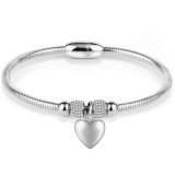 Heart-shaped magnet clasp stainless steel bracelet