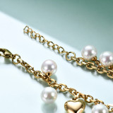 Love Cross Pearl Stainless Steel Bracelet