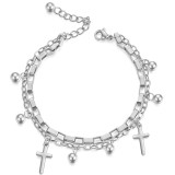Stainless Steel Bracelet Cross Double Bracelet