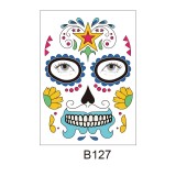 Funny Makeup Temporary Stickers for Day of the Dead Masquerade Halloween Face Tattoo Waterproof Stickers