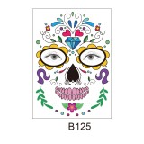 Funny Makeup Temporary Stickers for Day of the Dead Masquerade Halloween Face Tattoo Waterproof Stickers