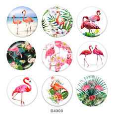 20MM Flamingo Print glass snaps buttons Beach Ocean LOVE