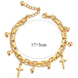 Stainless Steel Bracelet Cross Double Bracelet