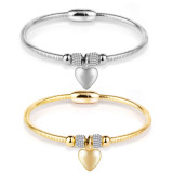 Heart-shaped magnet clasp stainless steel bracelet