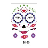 Funny Makeup Temporary Stickers for Day of the Dead Masquerade Halloween Face Tattoo Waterproof Stickers