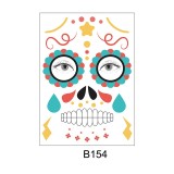 Funny Makeup Temporary Stickers for Day of the Dead Masquerade Halloween Face Tattoo Waterproof Stickers