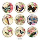 20MM butterfly Print glass snaps buttons