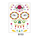 Funny Makeup Temporary Stickers for Day of the Dead Masquerade Halloween Face Tattoo Waterproof Stickers