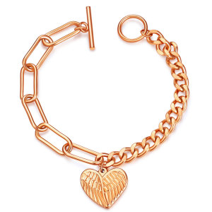 Temperament all-match bracelet stainless steel wings love ladies bracelet