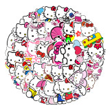 50 KT cat graffiti stickers, cute cartoon mobile phone water cups, flat luggage pvc waterproof stickers