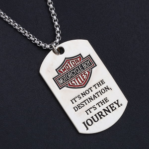 Trendy Zinc Alloy Stainless Steel Hip Hop Necklace Men's Army Brand Pendant Women's Street Jumping Di Sweater Chain Long Style Hundred Matching Ornaments