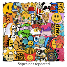 54 non-repetitive DREW luggage stickers cartoon car dead flying bicycle ceramic cup waterproof stickers