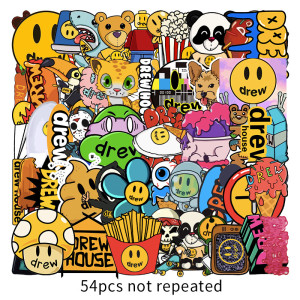 54 non-repetitive DREW luggage stickers cartoon car dead flying bicycle ceramic cup waterproof stickers