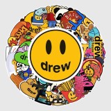 54 non-repetitive DREW luggage stickers cartoon car dead flying bicycle ceramic cup waterproof stickers