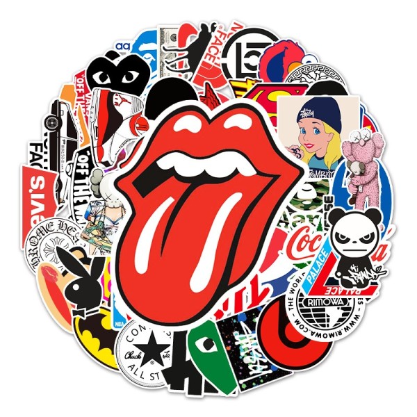 57 non-repetitive tide brand joint waterproof stickers, luggage refrigerator stickers waterproof stickers