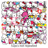 50 KT cat graffiti stickers, cute cartoon mobile phone water cups, flat luggage pvc waterproof stickers
