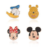 12MM Cartoon design metal silver plated snap charms Multicolor