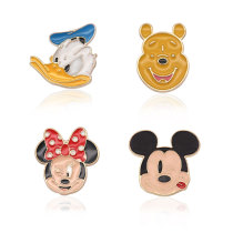 12MM Cartoon design metal silver plated snap charms Multicolor