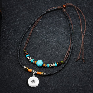 Turquoise Personalized Pendant Necklace Simple Necklace Jewelry fit 18mm snap chunks