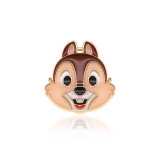 20MM Cartoon squirrel design metal silver plated snap charms Multicolor