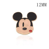 12MM Cartoon design metal silver plated snap charms Multicolor