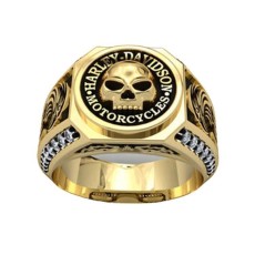 Letter inlaid rhinestone skull striped ring Fashion jewelry