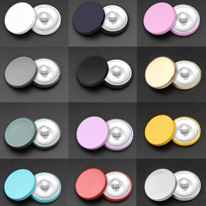 20mm metal multicolor flat surface silver plated snap charms Multicolor