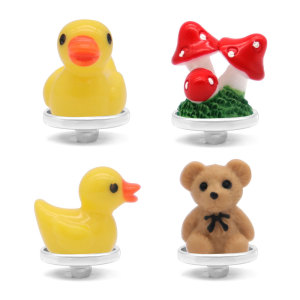 18MM Cartoon  Christmas gift  Unicorn Bear Yellow Duck Mushroom  metal silver plated snap charms Multicolor Children