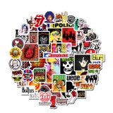 52 Rock Rock Band Stickers Graffiti Waterproof Skateboard Stickers Personalized Luggage Computer Waterproof Stickers