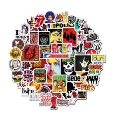 52 Rock Rock Band Stickers Graffiti Waterproof Skateboard Stickers Personalized Luggage Computer Waterproof Stickers