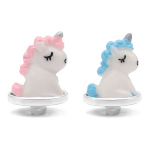 18MM Cartoon  Christmas gift  Unicorn Bear Yellow Duck Mushroom  metal silver plated snap charms Multicolor Children