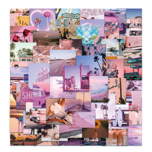 62 cartoon cute California sunshine landscape map suitcase laptop hand account waterproof stickers