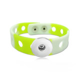 18cm kid junior style bracelet with 15mm width colorful silicone stretch fit 20mm snap button