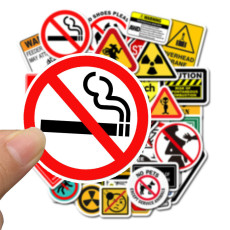 50 warning signs graffiti stickers personalized decoration trolley luggage car stickers waterproof stickers