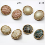 23MM metal buckle opal silver plated snap charms