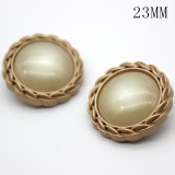 23MM metal buckle opal silver plated snap charms