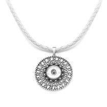 cross flower  snap Silver  Pendant with Leather necklace  fit 20MM snaps style jewelry   necklace for women
