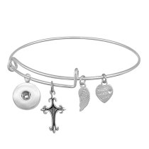 cross Iron bracelet 1 buttons snap silver bracelet fit snaps jewelry